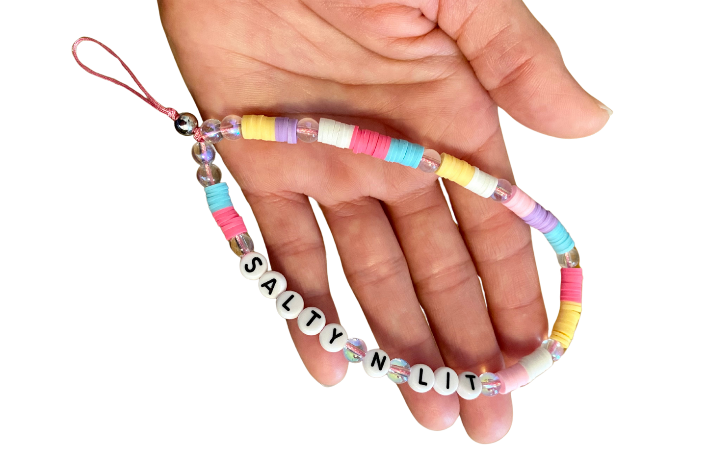 "Her Faith" Is Bold | Flat Bead Set of 3 Bracelets and 1 Phone Strap